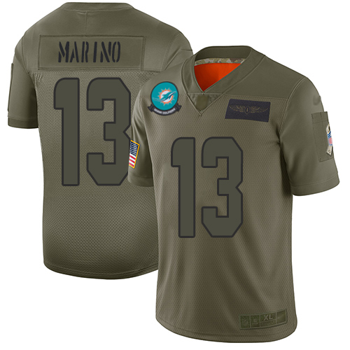 Nike Miami Dolphins #13 Dan Marino Camo Men Stitched NFL Limited 2019 Salute To Service Jersey